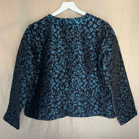 Chico’s Metallic Leopard Print Jacket | Size 3 - Picture 3 of 7